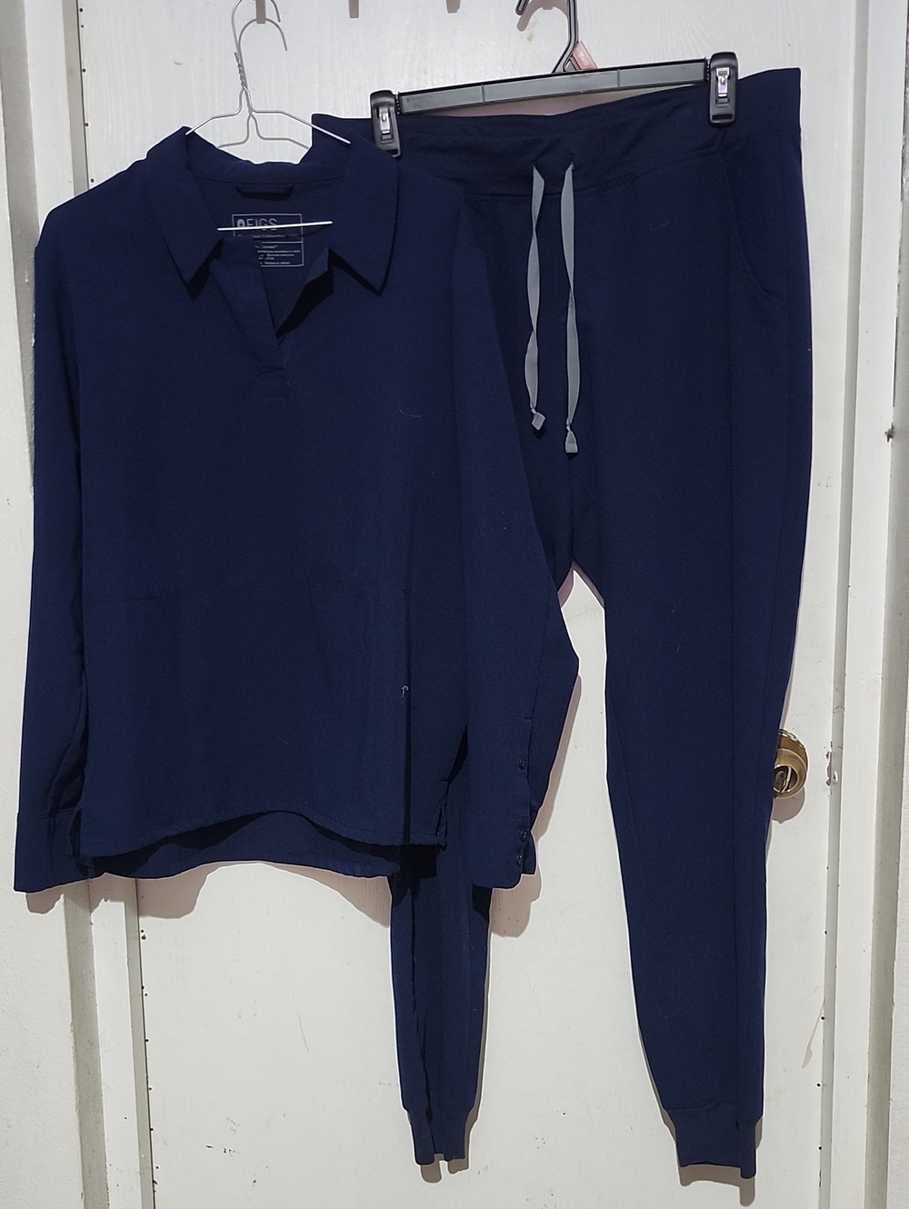 Figs Navy Drawstring Joggers with Matching Top